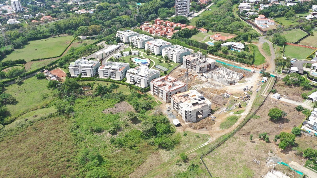 Vista aérea panorámica del avance de obra y proyectos de Espacio Vital