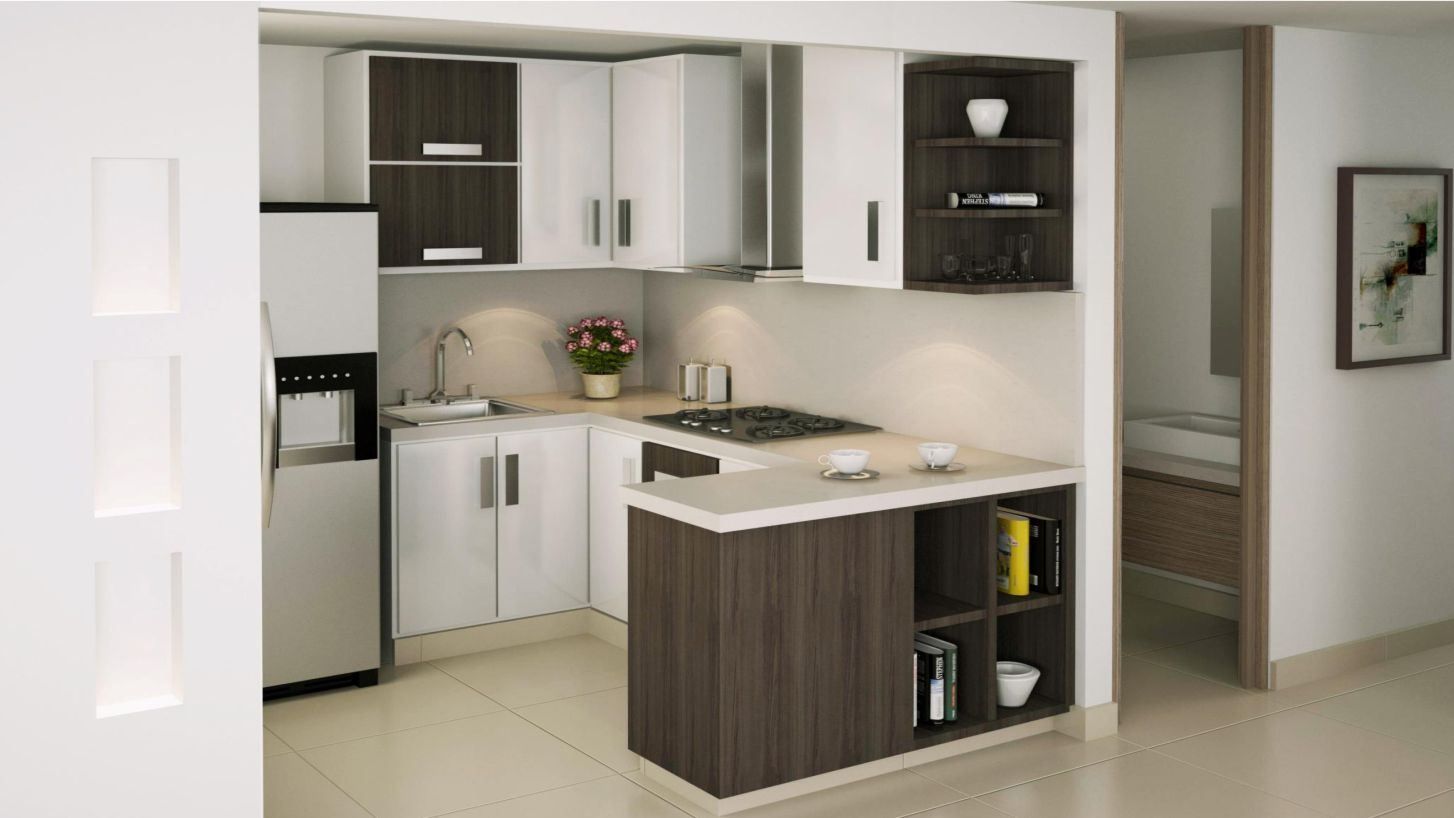Cocina abierta del apartamento modelo