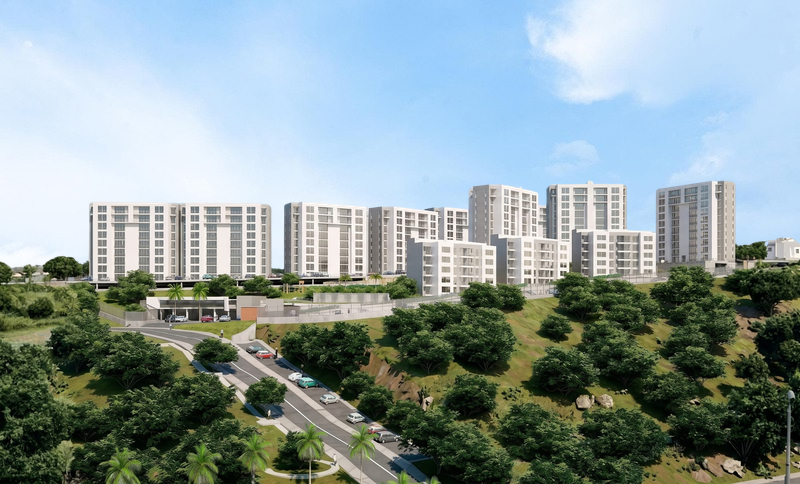 Render panorámico de las torres de Altos del Semillero en Meléndez, Cali