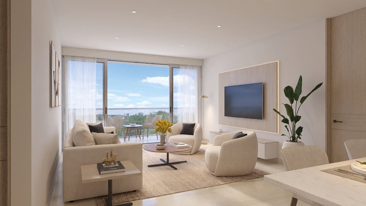 Sala con vista desde el ventanal